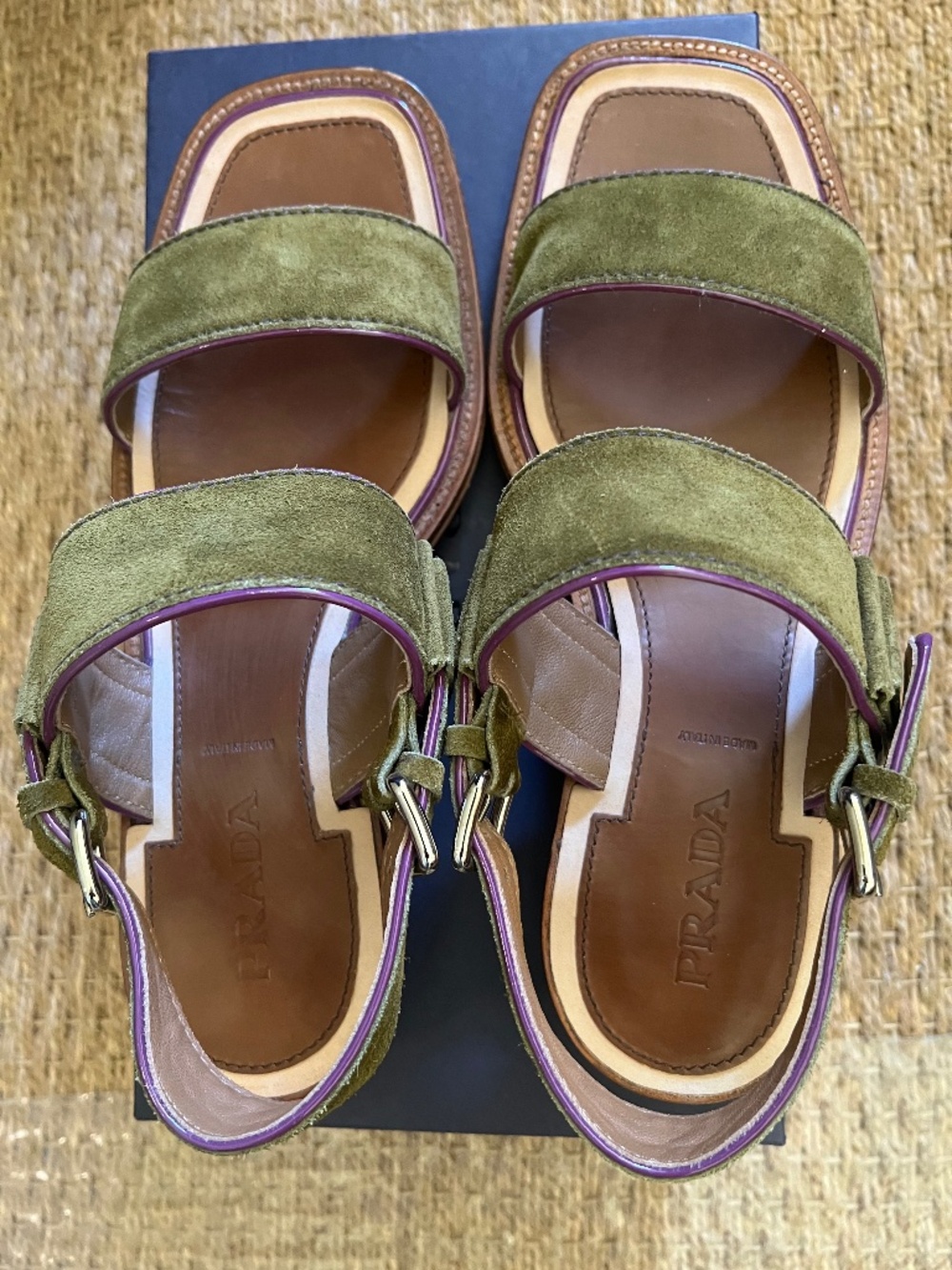 Prada Slingback Suede Sandals